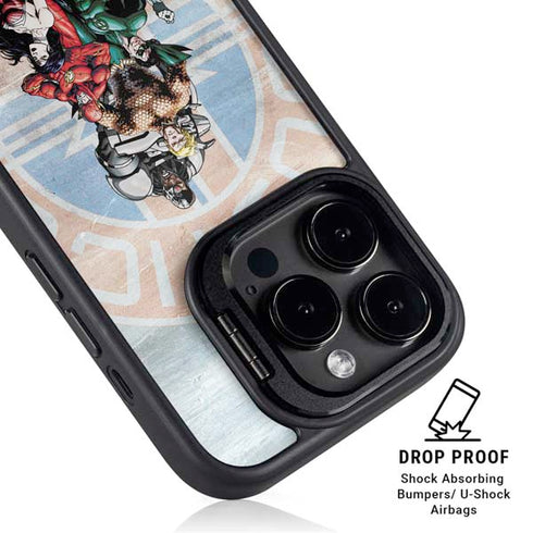 Justice League Heroes Stance 2 iPhone 15 Pro Kickstand Case
